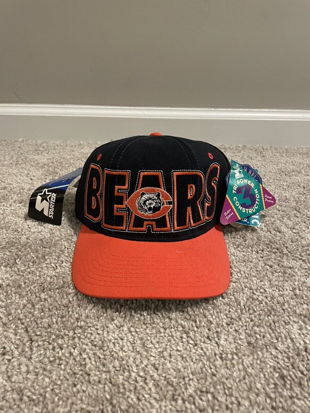 Vintage Chicago Bears Deadstock Starter Hat/ Cap NWT Starfit 7-7 3/4 Size 2
